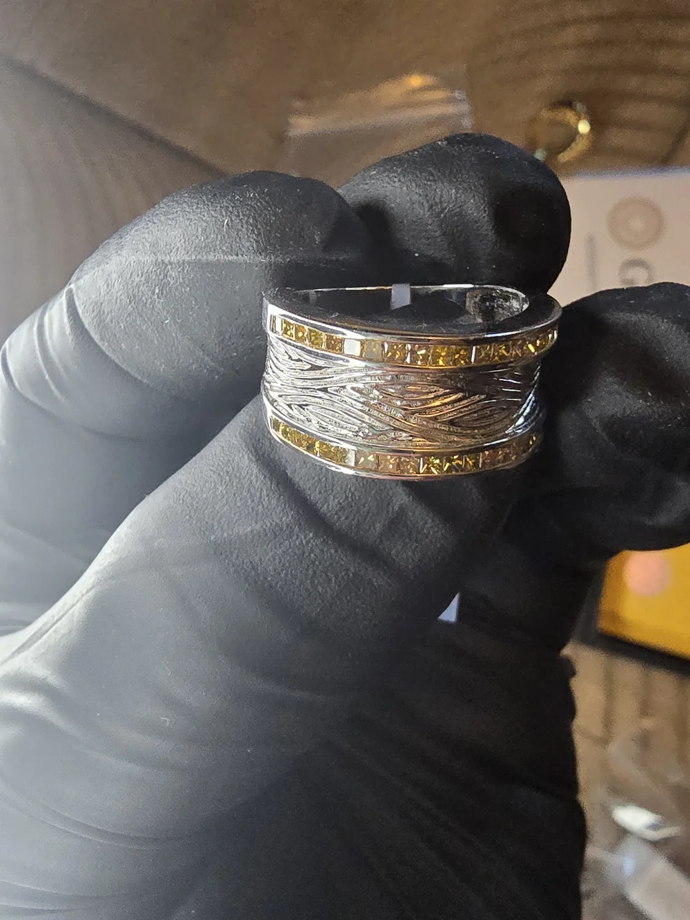 0.75 CTW Real Natural Yellow Diamonds 925 Sterling Silver Ring SZ 7